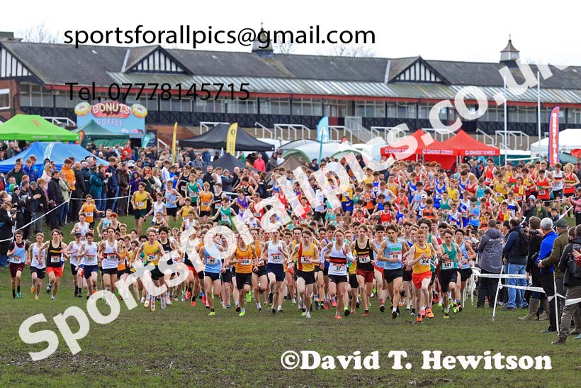 Intermediate Boys 2024 English Schools Cross Country Champs., Pontefract, March 16th.  Photo: David T. Hewitson/Sports for All Pics